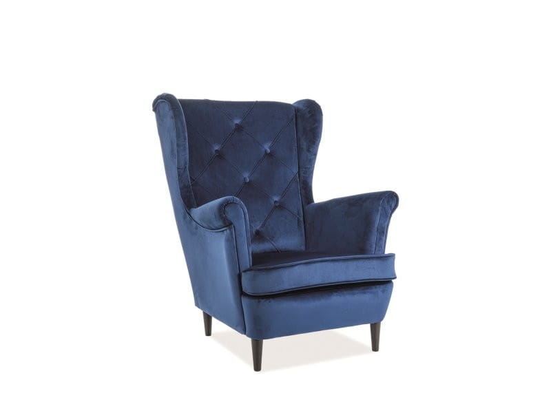 FOTEL LADY VELVET GRANATOWY BLUVEL 86 / WENGE