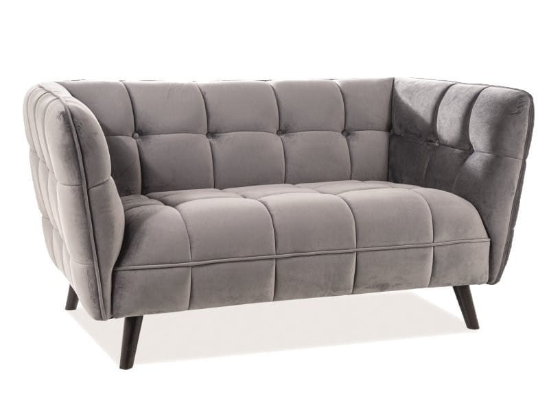 SOFA CASTELLO 3 VELVET SZARY BLUVEL 14 / WENGE
