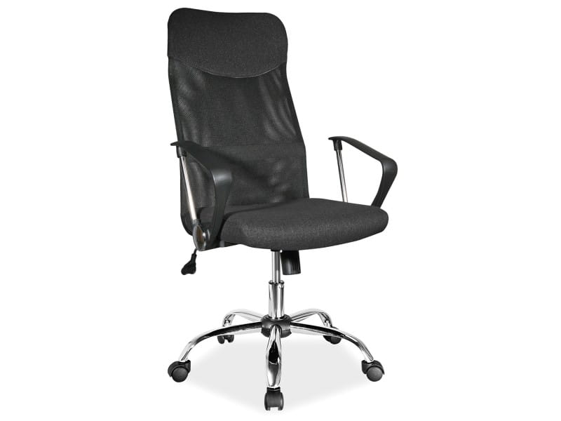FOTEL OBROTOWY Q-025 CZARNY MATERIAŁ