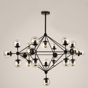Lampa wisząca ASTRIFERO-21 bursztynowo czarna 165 cm