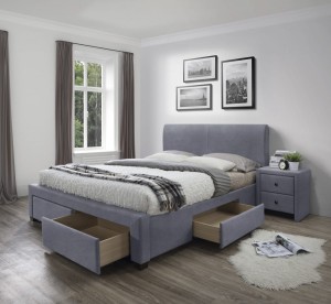 MODENA 3 łóżko z szufladami popiel velvet (6p=1szt)