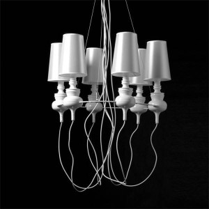 Lampa wisząca QUEEN-6 biała