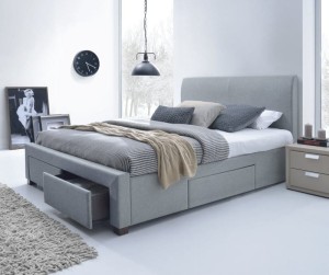 MODENA 160 cm łóżko tapicerowane z szufladami popiel (6p=1szt)