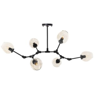 Lampa wisząca MODERN ORCHID-9 bursztynowo czarna 150 cm