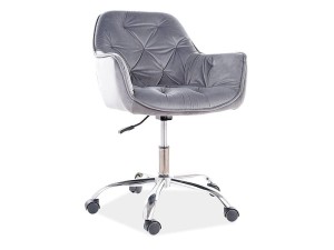 FOTEL OBROTOWY Q-190 VELVET SZARY BLUVEL 14