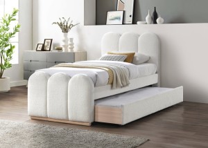 MACARENA 90 łóżko z wysuwanym dolnym materacem kremowy (2p=1szt)