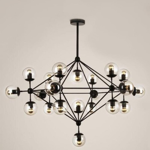 Lampa wisząca ASTRIFERO-21 bursztynowo czarna 165 cm
