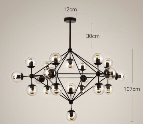 Lampa wisząca ASTRIFERO-21 bursztynowo czarna 165 cm