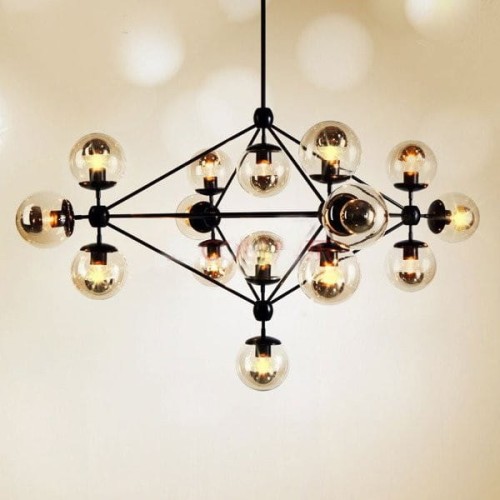 Lampa wisząca ASTRIFERO-15 transparentno czarna 110 cm