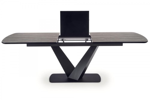 VINSTON stół rozkładany, blat - ciemny popiel / czarny, nogi - czarny (3p=1szt)