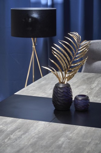 VINSTON stół rozkładany, blat - ciemny popiel / czarny, nogi - czarny (3p=1szt)