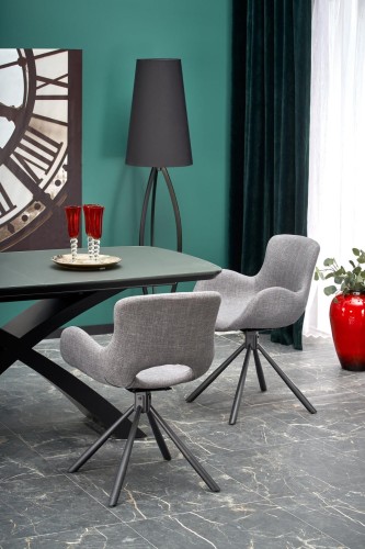 SILVESTRO stół rozkładany blat - ciemny popiel, noga - czarny (2p=1szt)