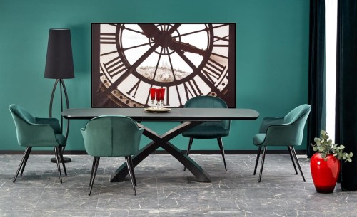 SILVESTRO stół rozkładany blat - ciemny popiel, noga - czarny (2p=1szt)