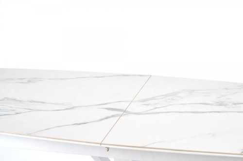 VIVALDI stół rozkładany blat - biały marmur, nogi - biały (2p=1szt)