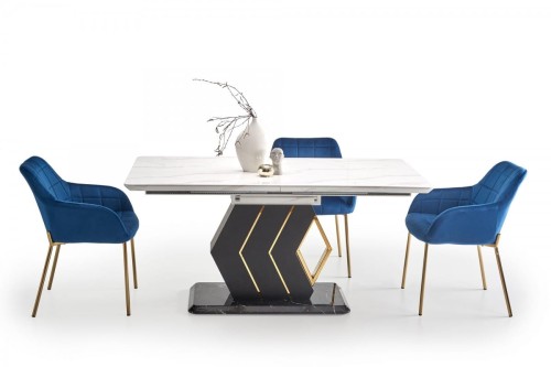 VALENTINO stół rozkładany jasny popiel/złoty (3p=1szt)