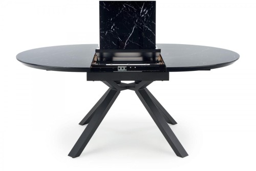 VERTIGO stół rozkładany, blat - czarny marmur, nogi - czarny (2p=1szt)