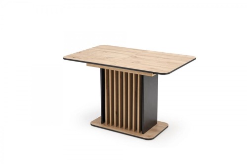 WILSON stół rozkładany, blat - dąb artisan / czarny, nogi - dąb artisan / czarny (2p=1szt)