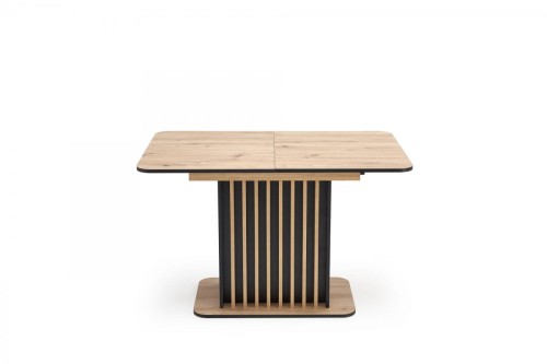 WILSON stół rozkładany, blat - dąb artisan / czarny, nogi - dąb artisan / czarny (2p=1szt)