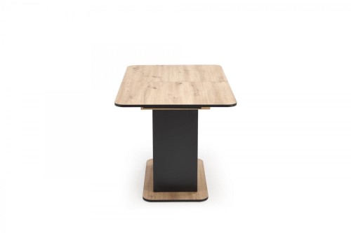 WILSON stół rozkładany, blat - dąb artisan / czarny, nogi - dąb artisan / czarny (2p=1szt)