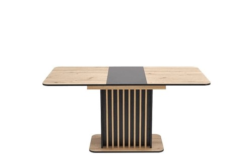 WILSON stół rozkładany, blat - dąb artisan / czarny, nogi - dąb artisan / czarny (2p=1szt)