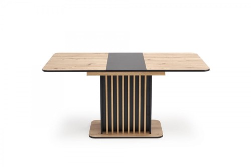 WILSON stół rozkładany, blat - dąb artisan / czarny, nogi - dąb artisan / czarny (2p=1szt)