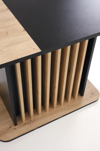 WILSON stół rozkładany, blat - dąb artisan / czarny, nogi - dąb artisan / czarny (2p=1szt)