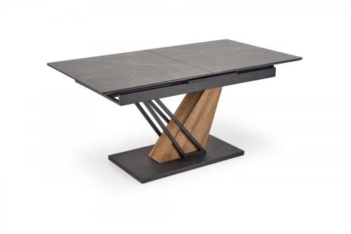 VOLANT 140 stół rozkładany, blat - czarny marmur, nogi - dąb złoty / czarny (3p=1szt)