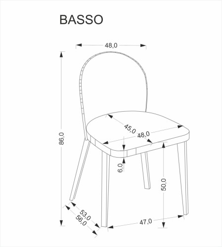 BASSO krzesło dąb miodowy / tap: CREMONA 96 (popiel)
