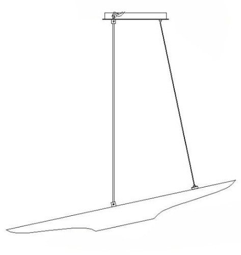 Lampa wisząca BLACK TUBE czarno złota 100 cm