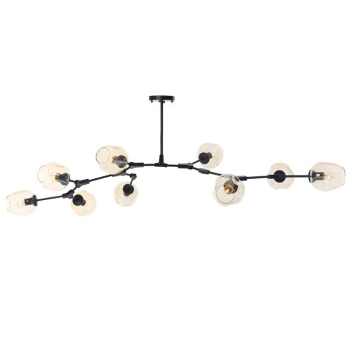 Lampa wisząca MODERN ORCHID-6 bursztynowo czarna 130 cm