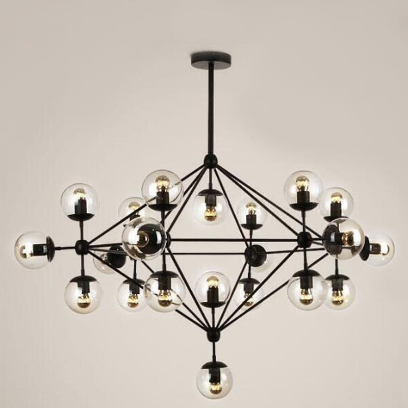 Lampa wisząca ASTRIFERO-21 bursztynowo czarna 165 cm