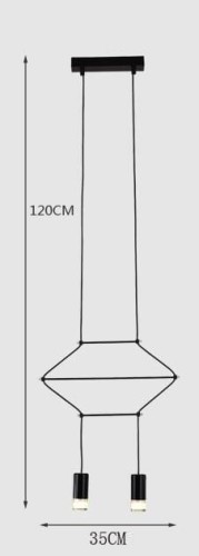 Lampa wisząca LINEA-2 czarna 35 cm