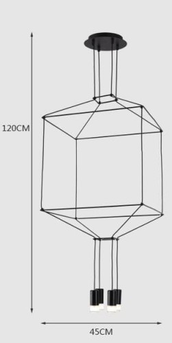 Lampa wisząca LINEA-4 czarna 45 cm