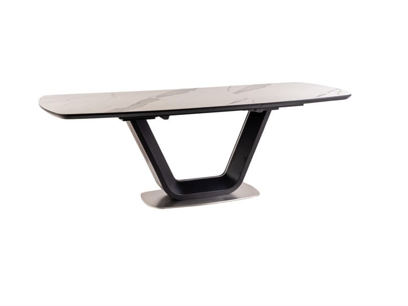 STÓŁ ARMANI CERAMIC BIAŁY EFEKT MARMURU/ CZARNY MAT 160(220)X90