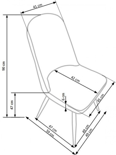 K214 krzesło ciemny kremowy / dąb miodowy (2p=4szt)
