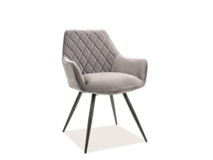 KRZESŁO LINEA VELVET CZARNY STELAŻ/SZARY BLUVEL 14