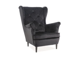 FOTEL LADY VELVET CZARNY BLUVEL 19 / WENGE