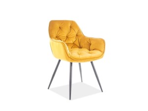 KRZESŁO CHERRY VELVET CZARNY STELAŻ/CURRY BLUVEL 68