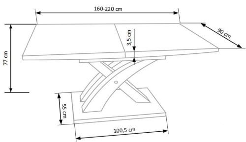 SANDOR 2 stół biały (3p=1szt)