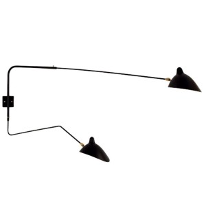 Lampa ścienna CRANE-2W czarna 175 cm