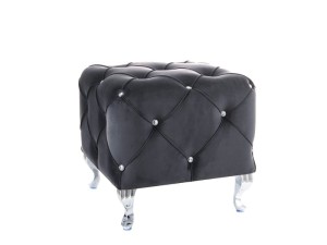 PUF HESTIA K VELVET CZARNY BLUVEL 19/ SREBRNY