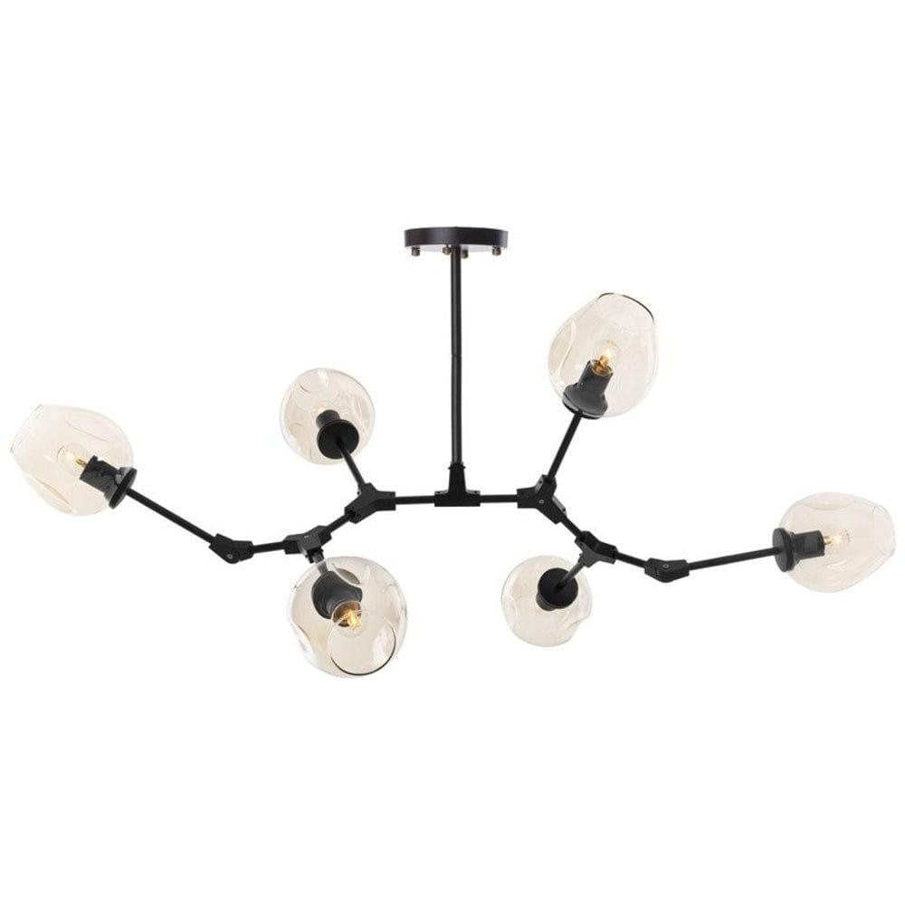 Lampa wisząca MODERN ORCHID-9 bursztynowo czarna 150 cm