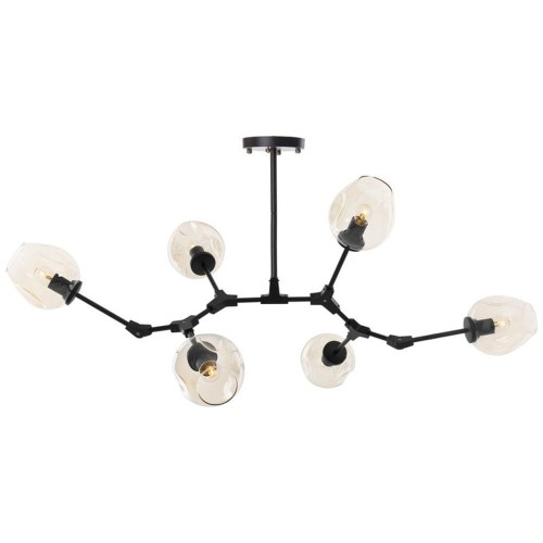 Lampa wisząca MODERN ORCHID-9 bursztynowo czarna 150 cm