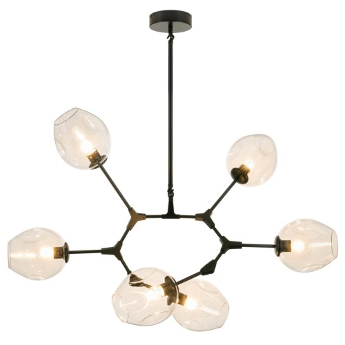 Lampa wisząca MODERN ORCHID-9 bursztynowo czarna 150 cm
