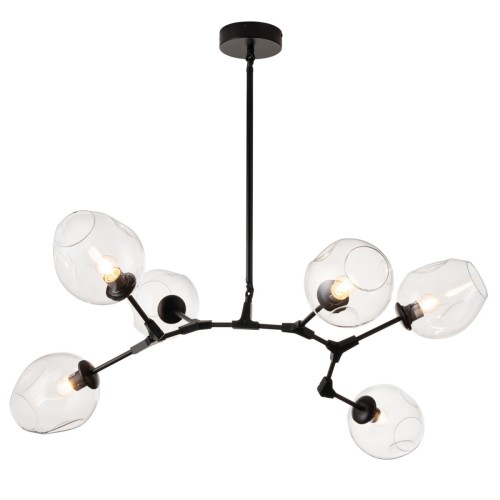 Lampa wisząca MODERN ORCHID-9 bursztynowo czarna 150 cm