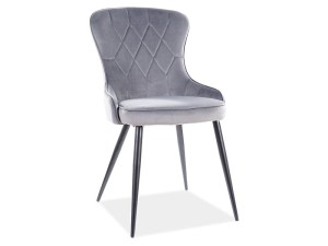 KRZESŁO LOTUS VELVET CZARNY STELAŻ/SZARY BLUVEL 14
