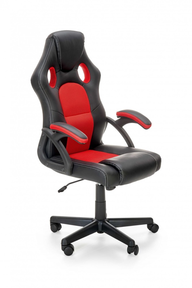 BERKEL fotel gabinetowy czarno-czerwony (1p=1szt)