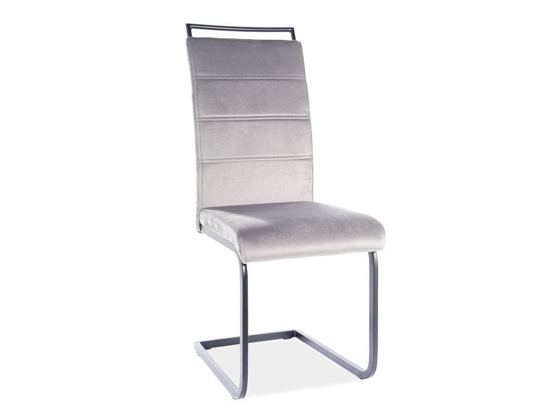 KRZESŁO H441 VELVET CZARNY STELAŻ/SZARY TAP. 93