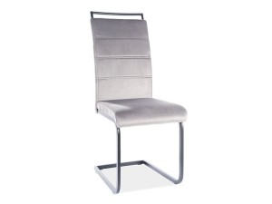 KRZESŁO H441 VELVET CZARNY STELAŻ/SZARY TAP. 93