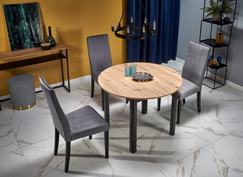 RINGO stół kolor blat dąb artisan, nogi - czarny (102-142x102x76 cm) (2p=1szt)